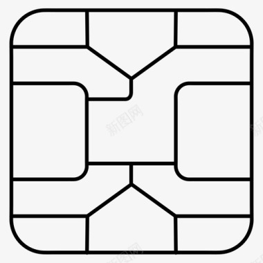 sim卡芯片卡芯片微芯片图标图标