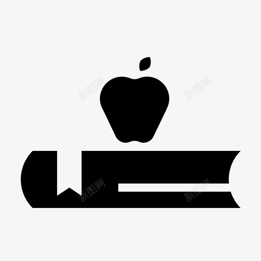 苹果书知识图书馆图标svg_新图网 https://ixintu.com 图书馆 学校和教育系统雕文 知识 苹果书