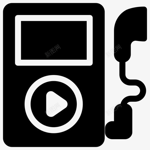 mp3播放器iosipod图标svg_新图网 https://ixintu.com ios ipod mp3 mp4 图标 娱乐 媒体 字形 播放器 随身听 音乐