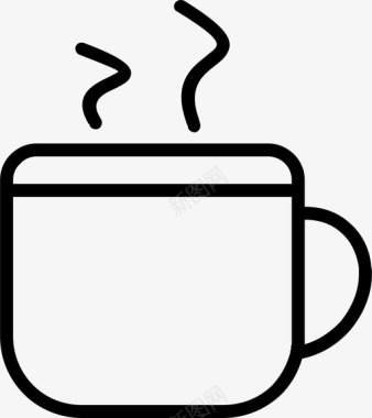 热咖啡饮料办公室图标集图标