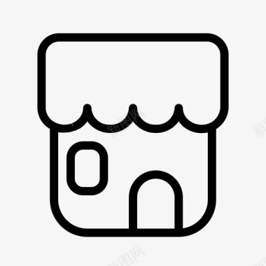 零售商店建筑购买图标图标