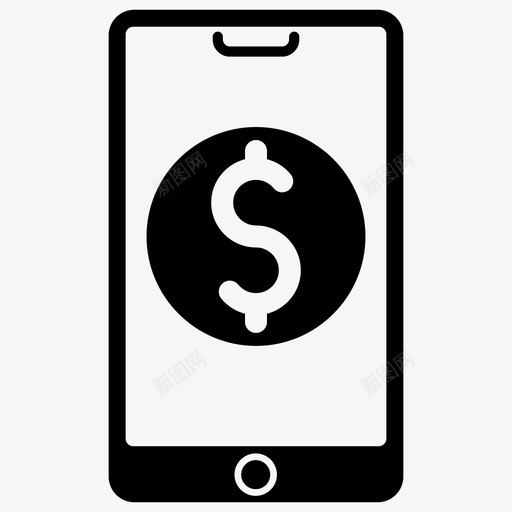 手机银行货币支付图标svg_新图网 https://ixintu.com 图标 手机 支付 混合 货币 转账 银行
