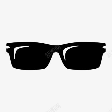 长方形太阳镜眼镜墨镜图标图标
