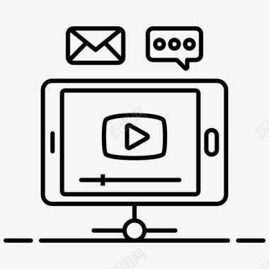 视频营销互联网视频媒体播放器图标图标