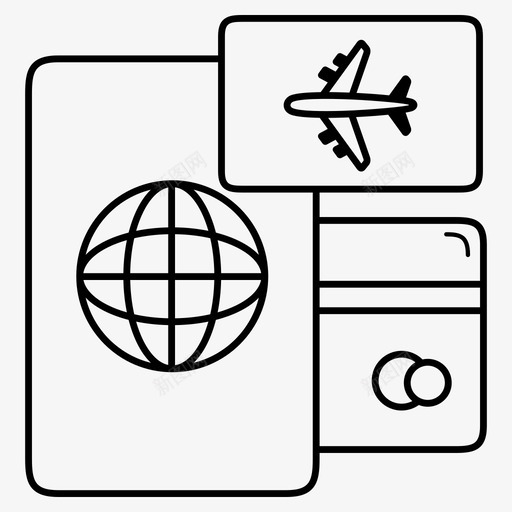 航空旅行国外银行卡图标svg_新图网 https://ixintu.com 国外 护照 文件 航空旅行 银行卡 飞行卡