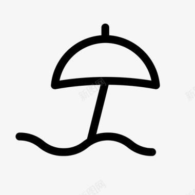 雨伞海滩夏季图标图标