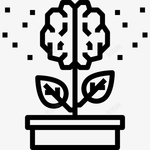 生长大脑概念线性图标svg_新图网 https://ixintu.com 大脑 概念 生长 线性