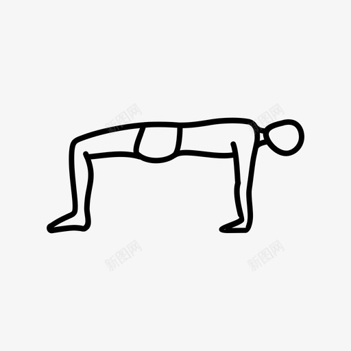 上桌式健身平板图标svg_新图网 https://ixintu.com 上桌 健身 向上 平板 瑜伽