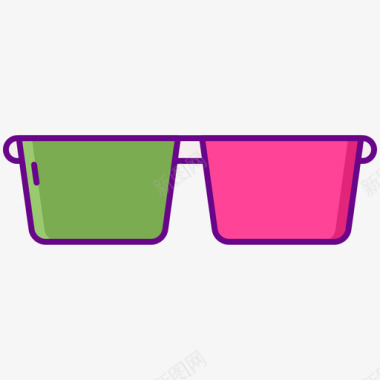3d眼镜游戏化4线性颜色图标图标