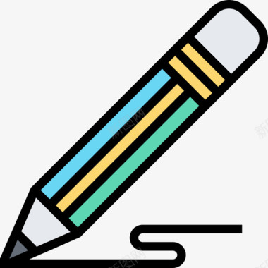 铅笔平面工具10线颜色图标图标