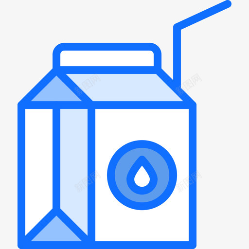 牛奶盒零食3蓝色图标svg_新图网 https://ixintu.com 牛奶 蓝色 零食