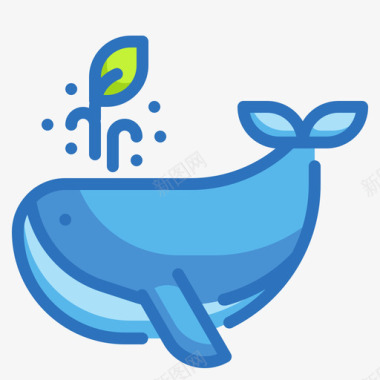 蓝鲸生态环境6线性颜色图标图标