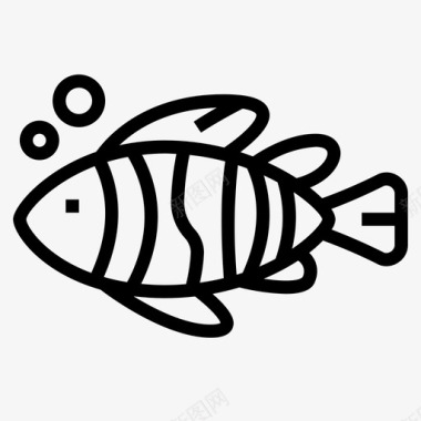 鱼夏季58直线型图标图标