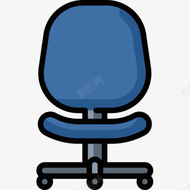 办公桌椅156办公室线性颜色图标图标