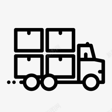 运输卡车箱子货物图标图标