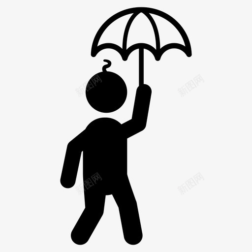 带伞的孩子孩子走路图标svg_新图网 https://ixintu.com 孩子 孩子们 带伞 走路