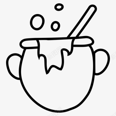 锅烹饪锅万圣节锅图标图标