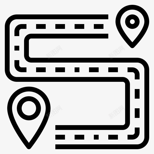 行程导航和地图25线性图标svg_新图网 https://ixintu.com 导航和地图25 线性 行程
