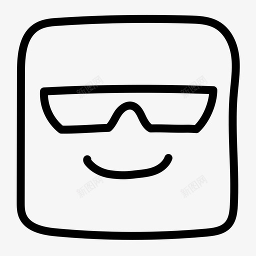 表情酷眼镜图标svg_新图网 https://ixintu.com 微笑 涂鸦 眼镜 表情