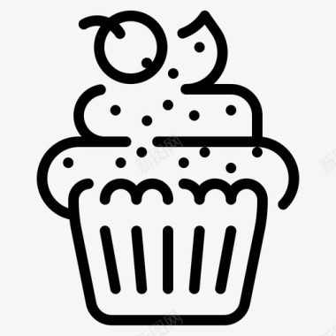 纸杯蛋糕生日和派对9直系图标图标