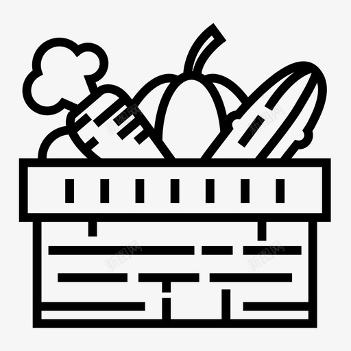 蔬菜篮子食物图标svg_新图网 https://ixintu.com 健康 园艺 有机 篮子 蔬菜 食物
