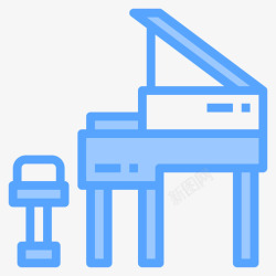 家用钢琴钢琴家用设备12蓝色图标高清图片
