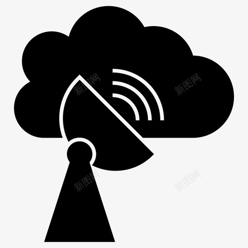 太空天线云技术卫星天线图标svg_新图网 https://ixintu.com 一套 卫星 天线 太空 字形 广播 托管 技术 无线 无线网络