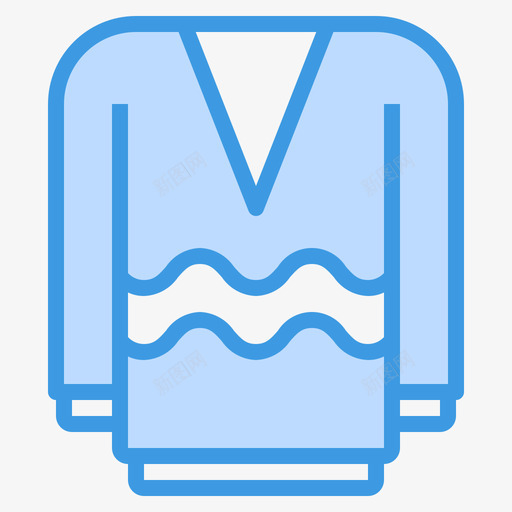 长袖衣服124蓝色图标svg_新图网 https://ixintu.com 蓝色 衣服 长袖