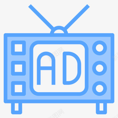 电视广告56蓝色图标图标