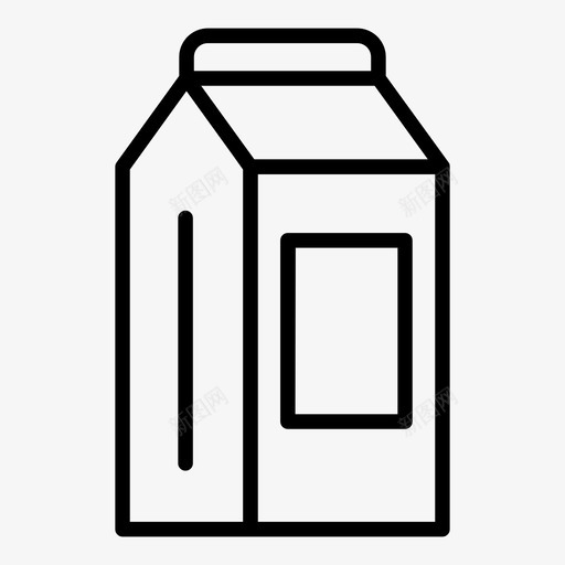牛奶盒子卡通图标svg_新图网 https://ixintu.com 卡通 厨房 工具 牛奶 盒子