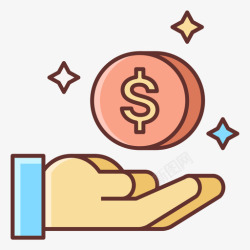 影响者营销佣金有影响力的营销线性颜色图标高清图片