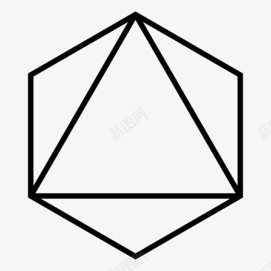 八面体几何学柏拉图式图标图标