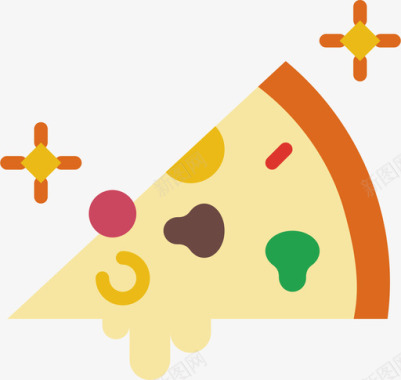 披萨片食品171扁平图标图标