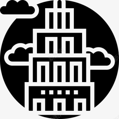 公司城市元素6字形图标图标