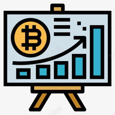 图表比特币122线性颜色图标图标