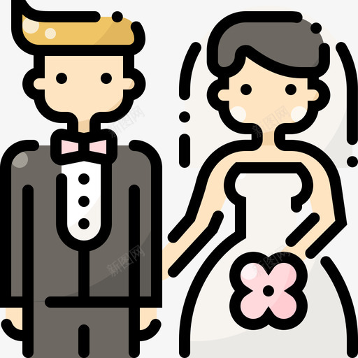 新娘婚礼205线性颜色图标svg_新图网 https://ixintu.com 婚礼 新娘 线性 颜色