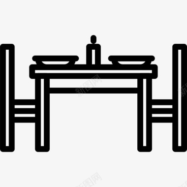 餐桌96号餐厅直线型图标图标