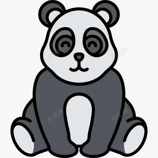熊猫熊动物27线性颜色图标svg_新图网 https://ixintu.com 动物 熊猫熊 猫熊 线性 颜色