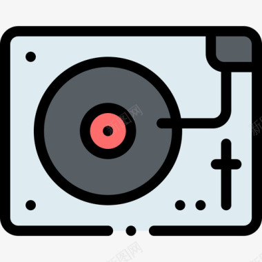 录音机艺术家工作室18线性颜色图标图标