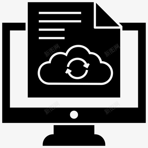云同步云计算云数据图标svg_新图网 https://ixintu.com 一组 云计算 同步 向量 图标 字形 托管 技术 数据 服务
