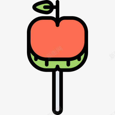 焦糖苹果糖果19彩色图标图标