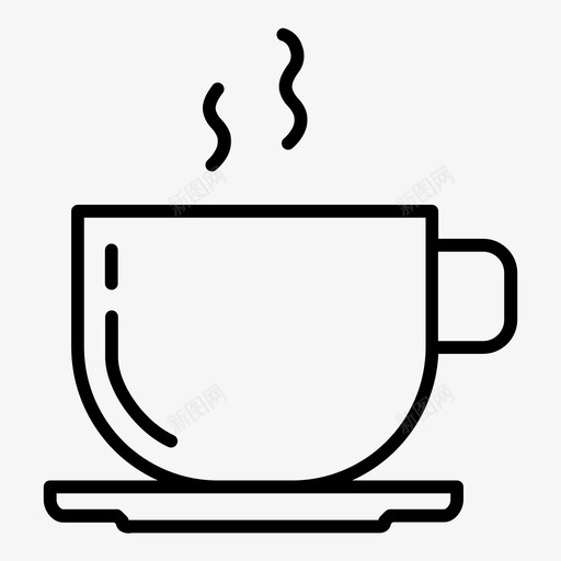 热咖啡杯饮料杯子图标svg_新图网 https://ixintu.com 厨房工具 杯子 热咖啡杯 盘子 茶 饮料