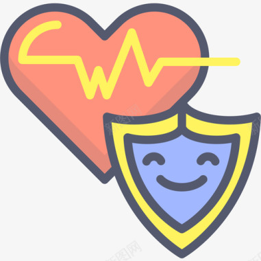 健康安全107线性颜色图标图标
