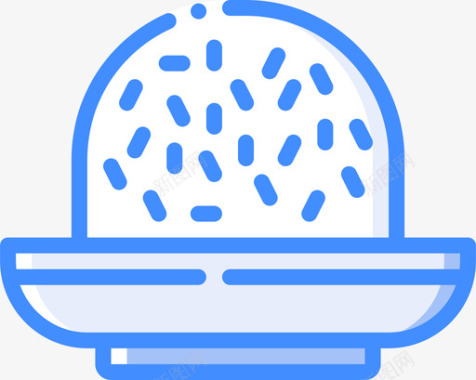 大米东方食物蓝色图标图标