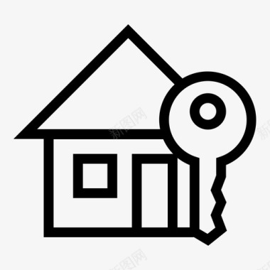 房子和钥匙通道家图标图标