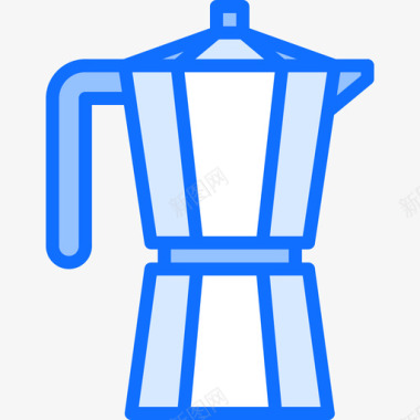 莫卡壶咖啡72蓝色图标图标