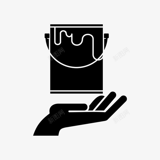 手艺术和桶图标svg_新图网 https://ixintu.com 容器 油漆 艺术 设计