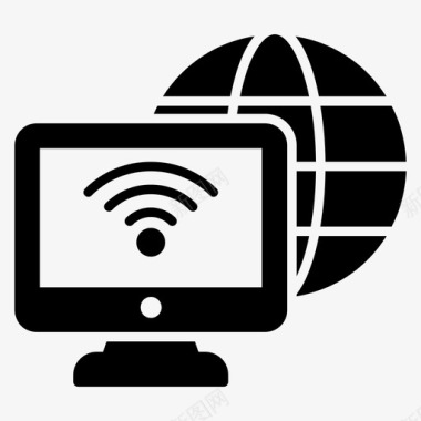 wifi技术全球网络互联网连接图标图标