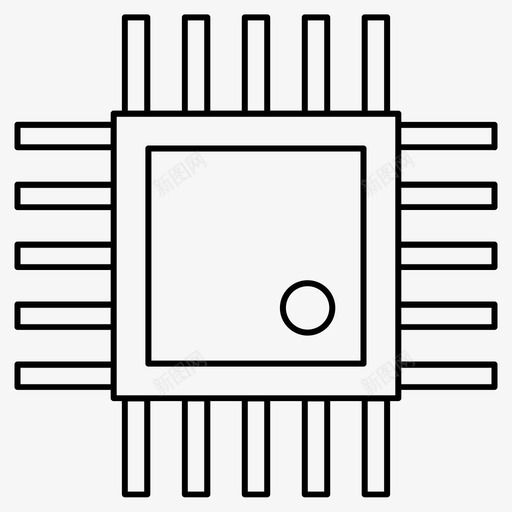 微芯片电路处理器图标svg_新图网 https://ixintu.com 企业管理细线组42 处理器 微芯片 电路