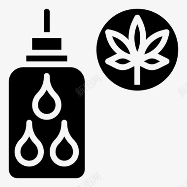 大麻油医疗保健叶图标图标
